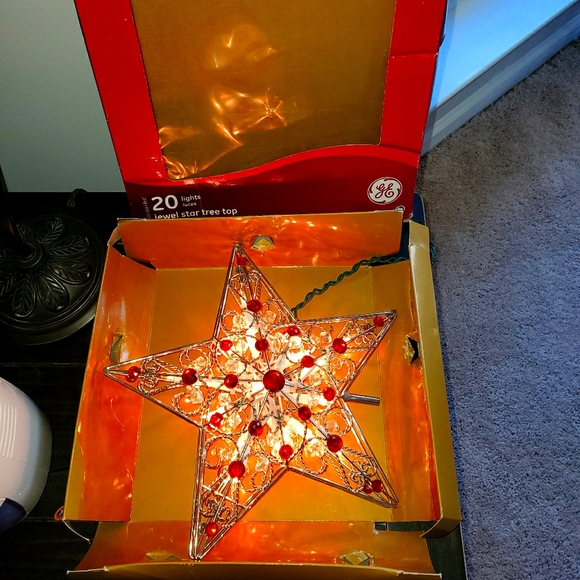 Red Jewel Christmas Tree top Star (SOLD) - Picture 2 of 4